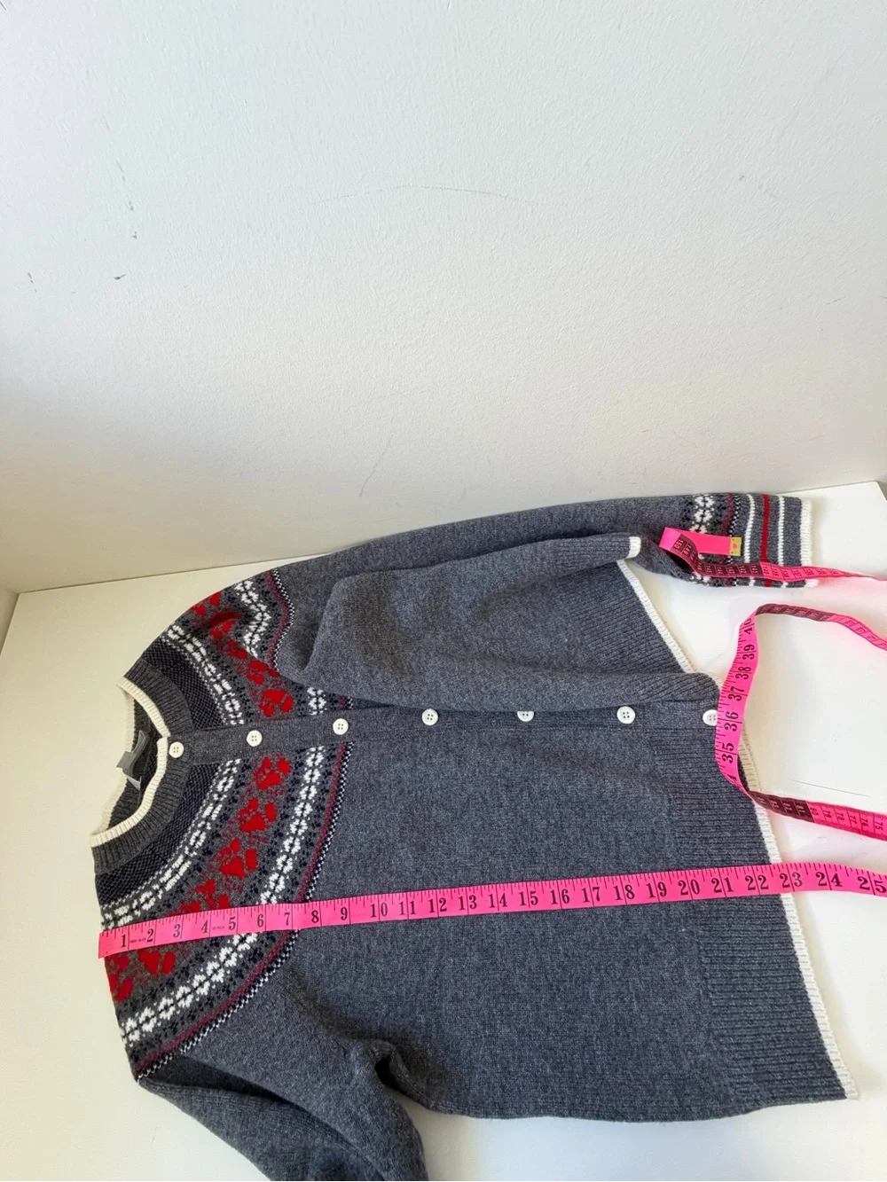 The Rumere Rose Icelandic Fair Isle Wool Cardigan Size 42 - Picture 10 of 10
